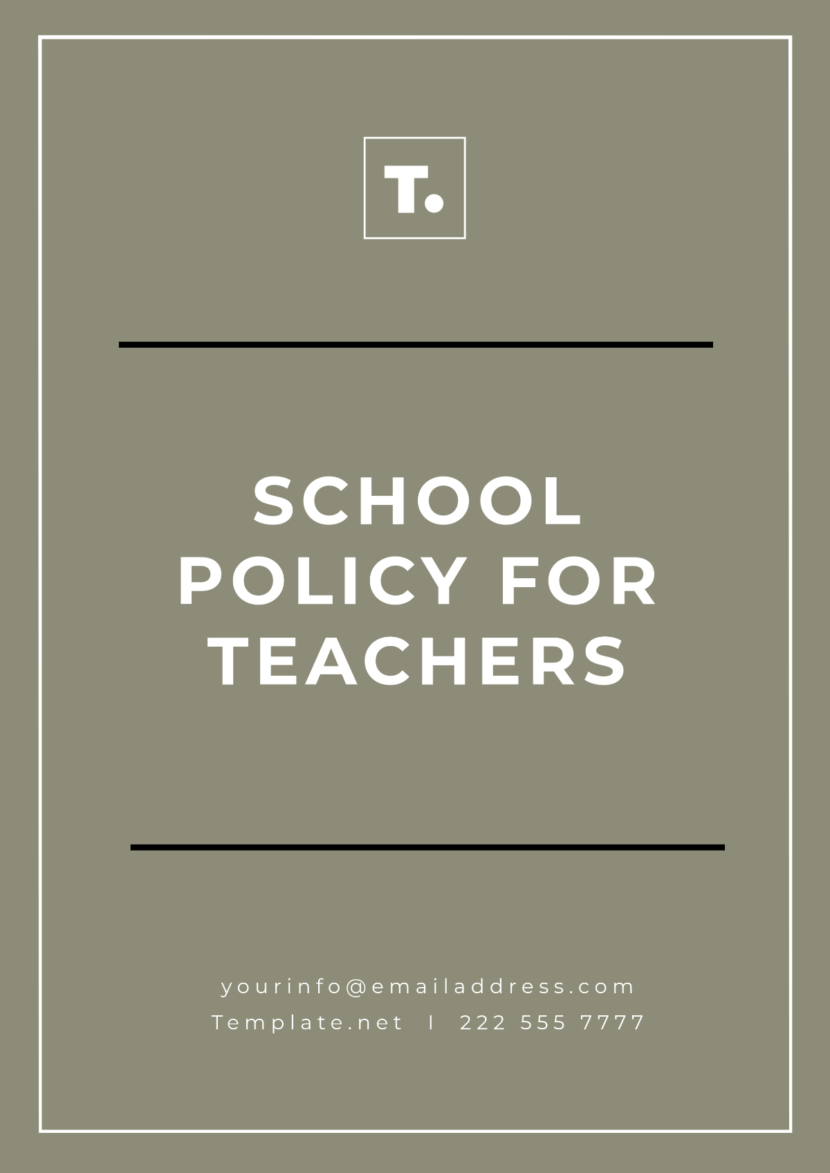 School Policy for Teachers Template - Edit Online & Download