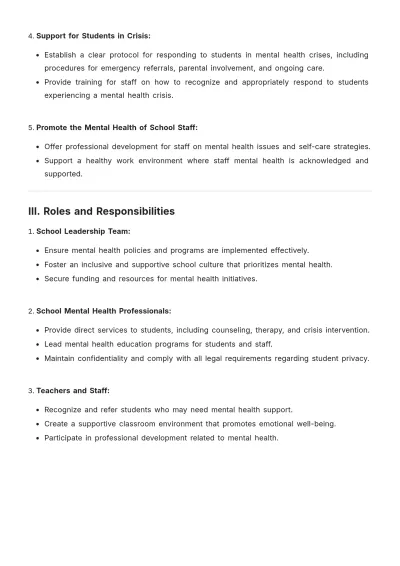 Free School Mental Health Policy Template to Edit Online