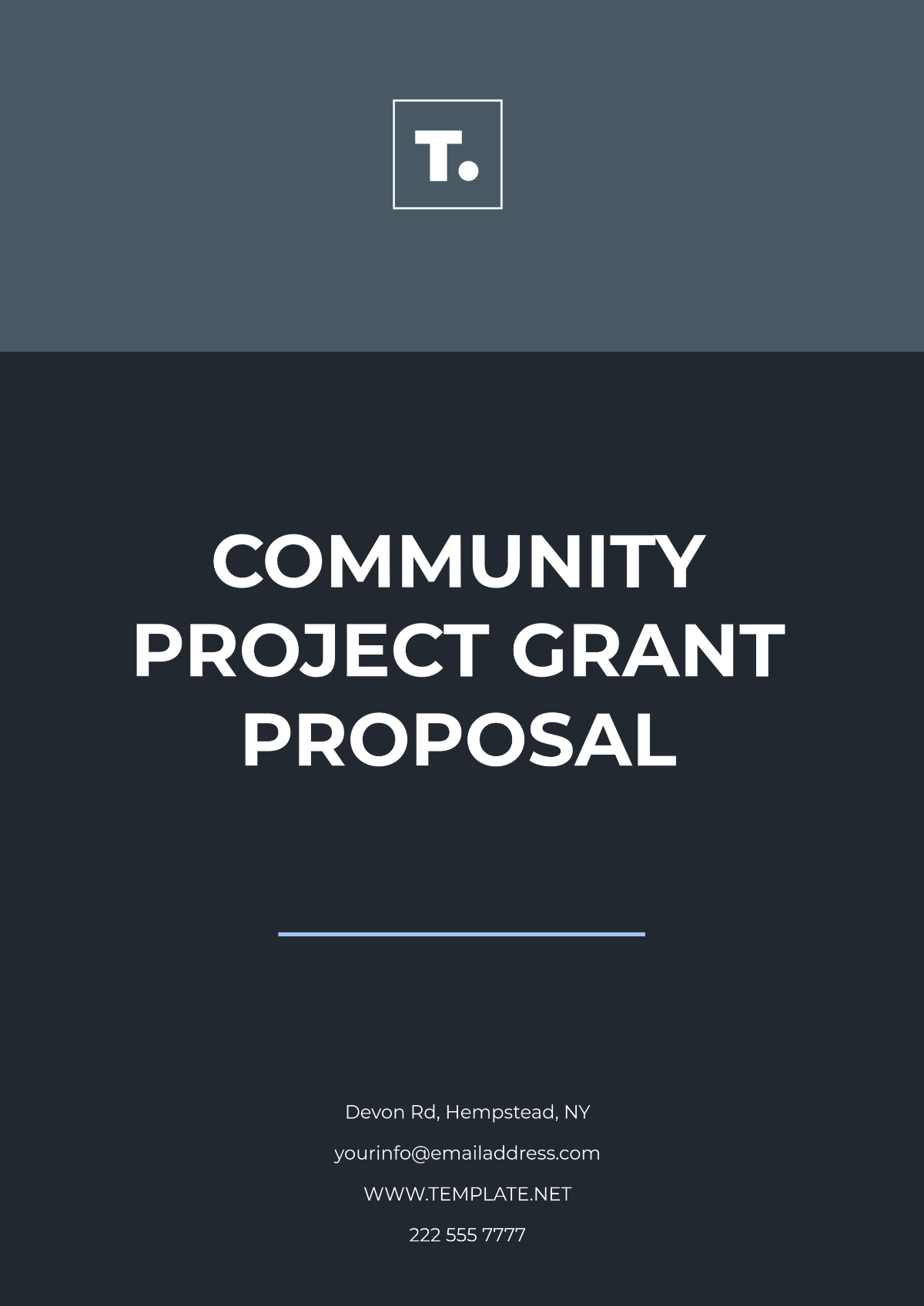 Free Community Project Grant Proposal Template