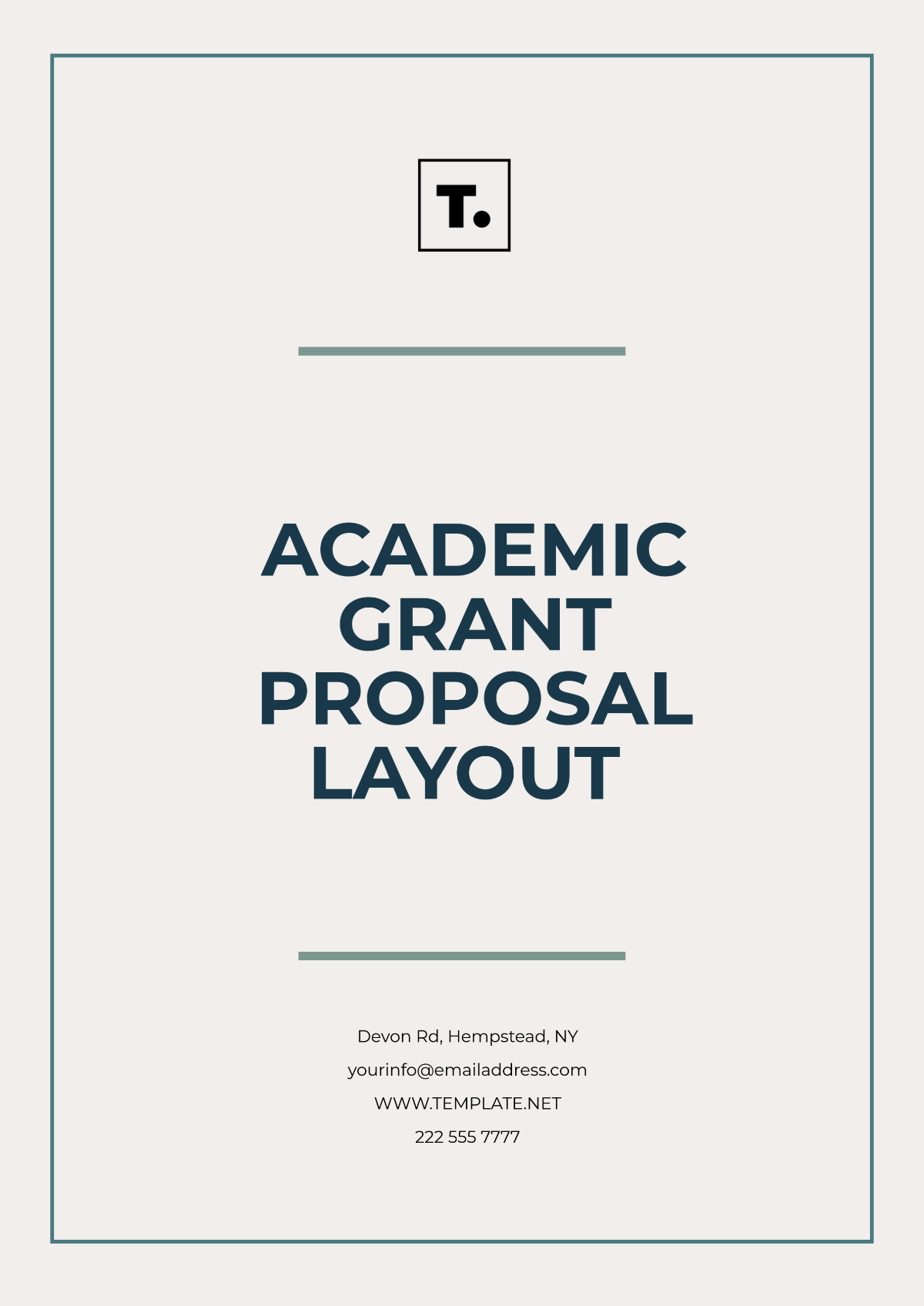 Free Academic Grant Proposal Layout Template