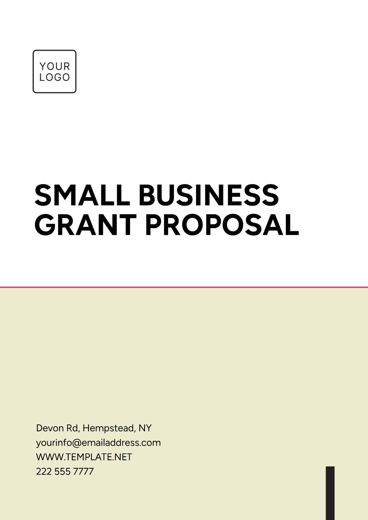 Free Small Business Grant Proposal Template