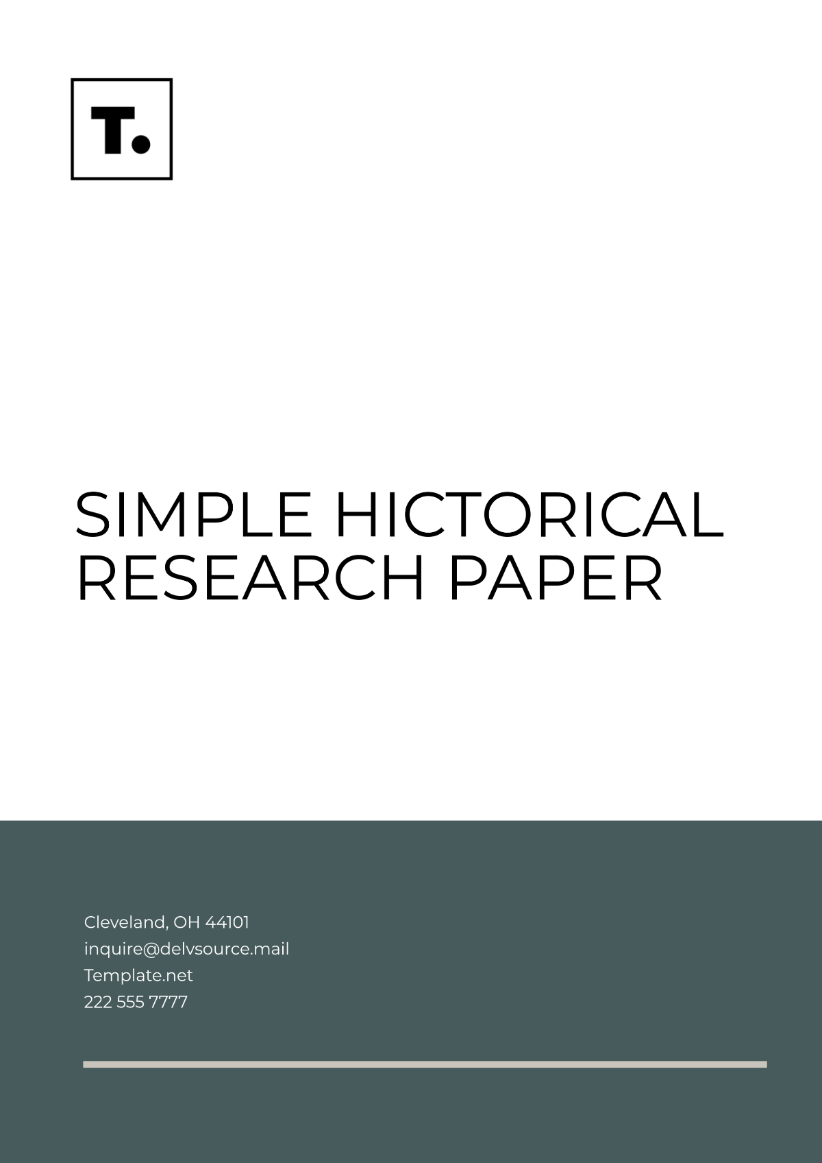 Free Simple Historical Research Paper Template