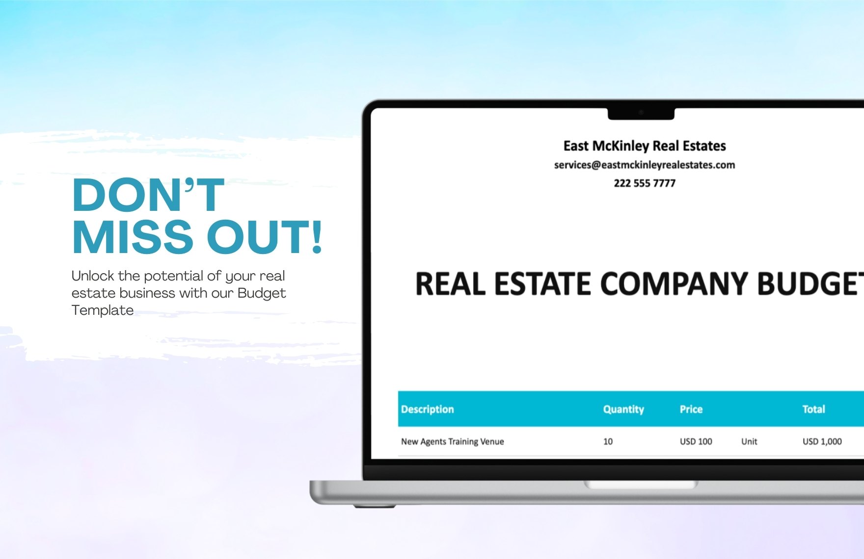 Real Estate Company Budget Template