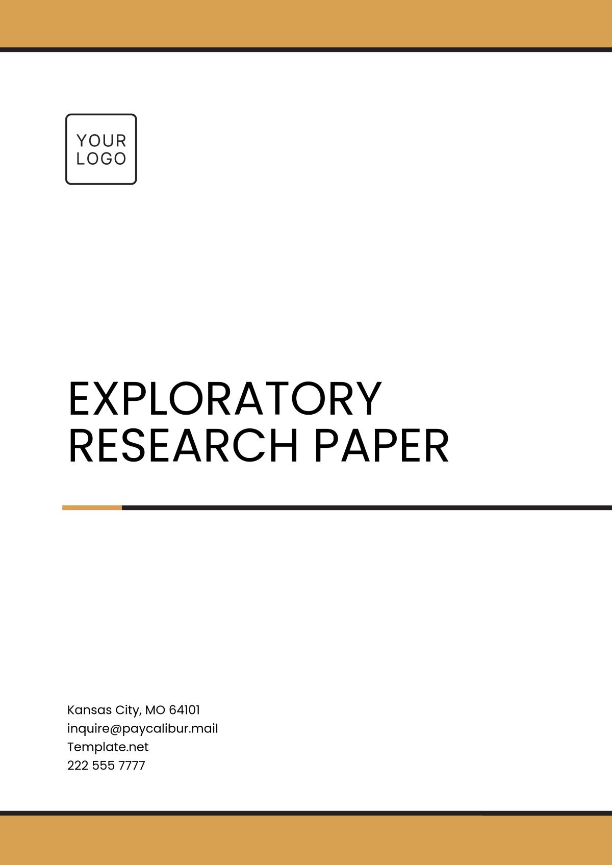 Free Exploratory Research Paper Template