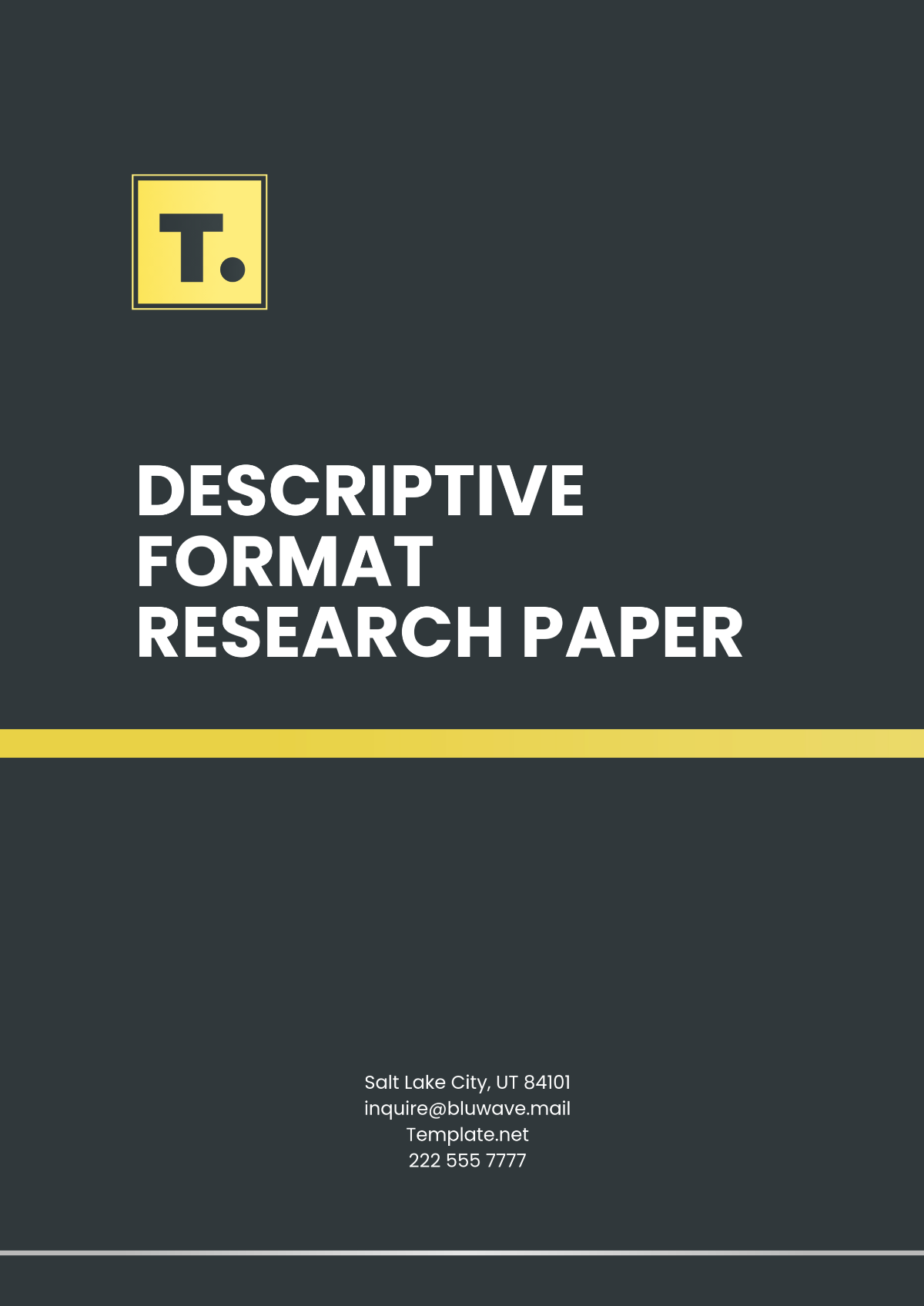 Free Descriptive Format Research Paper Template