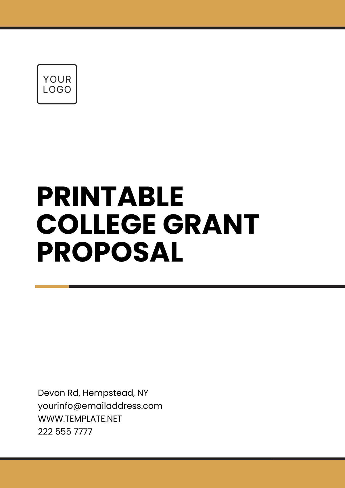 Free Printable College Grant Proposal Template