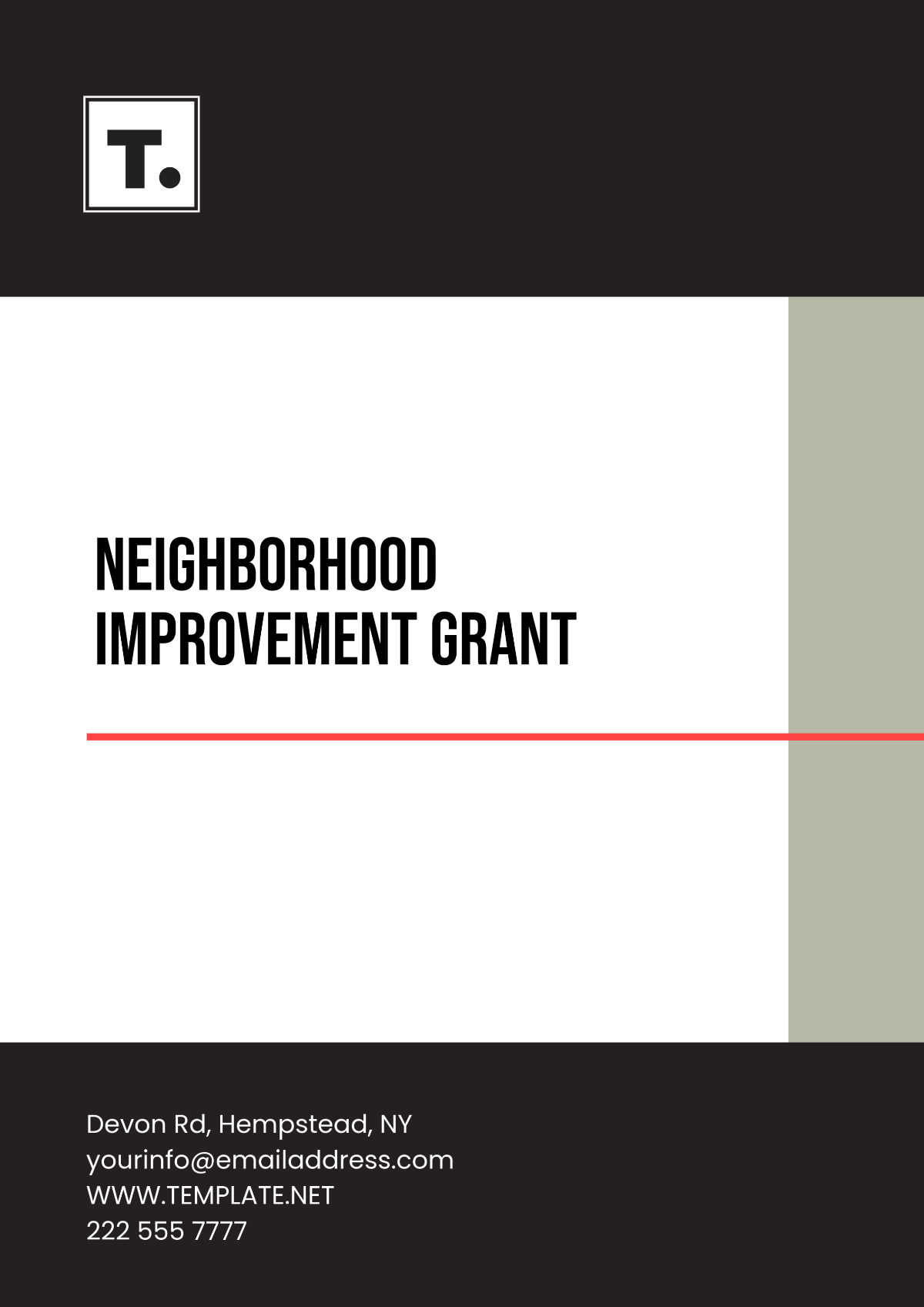 Free Neighborhood Improvement Grant Template