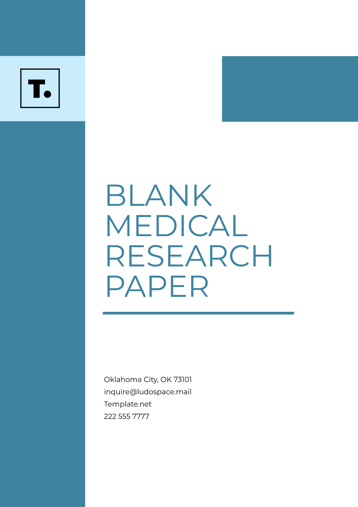 Free Blank Medical Research Paper Template