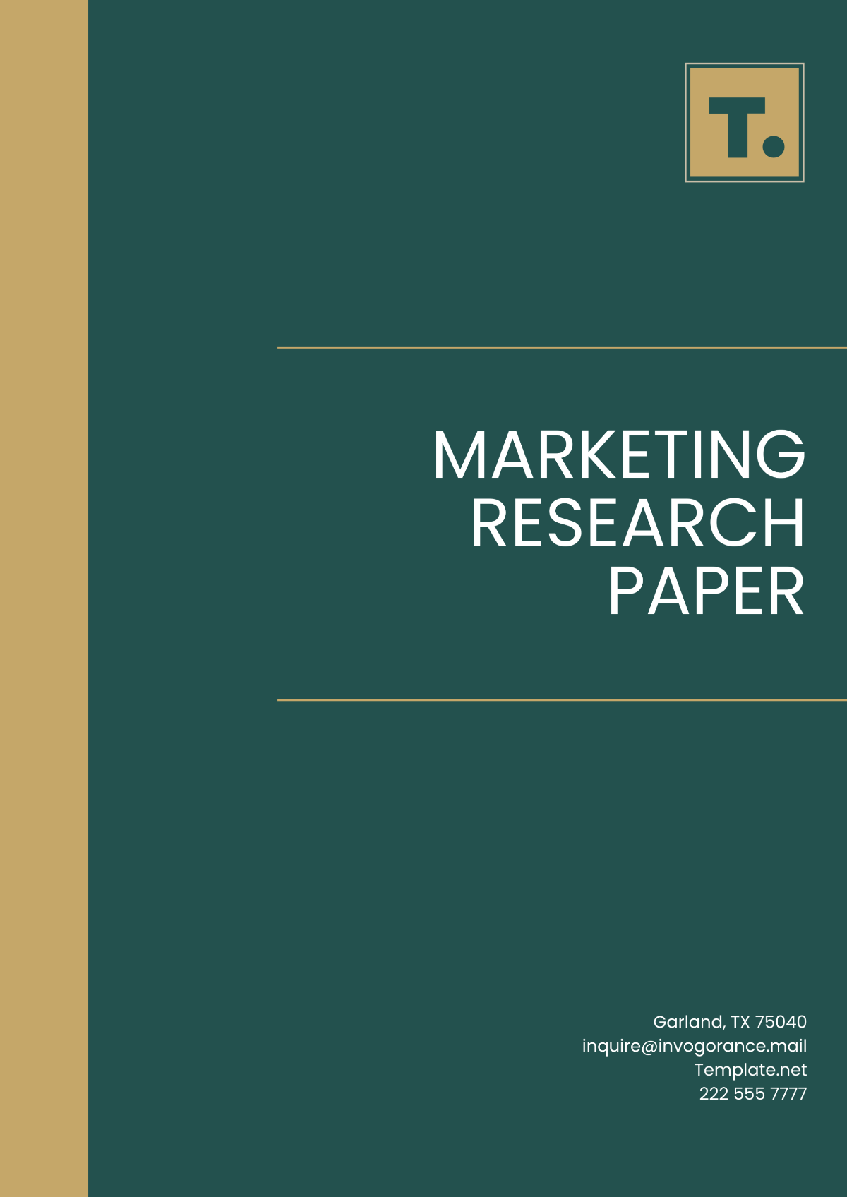 Free Marketing Research Paper Template