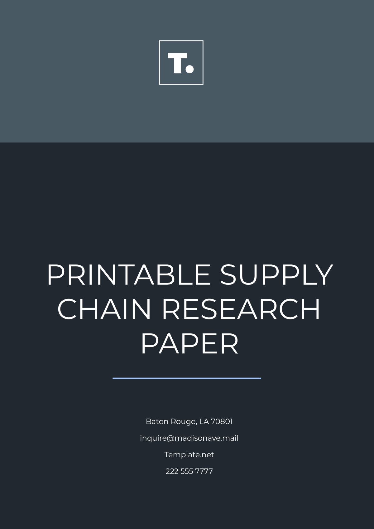 Free Printable Supply Chain Research Paper Template