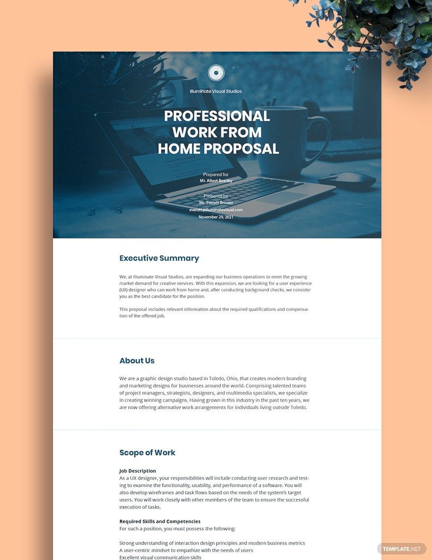 Project Work Proposal Template - Google Docs, Word, Apple Pages ...