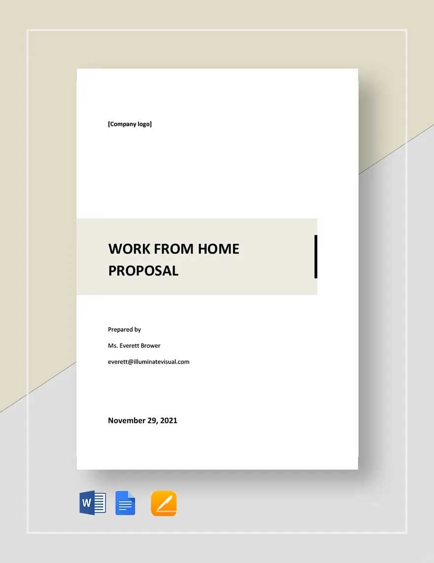 Free Professional Work From Home Proposal Template