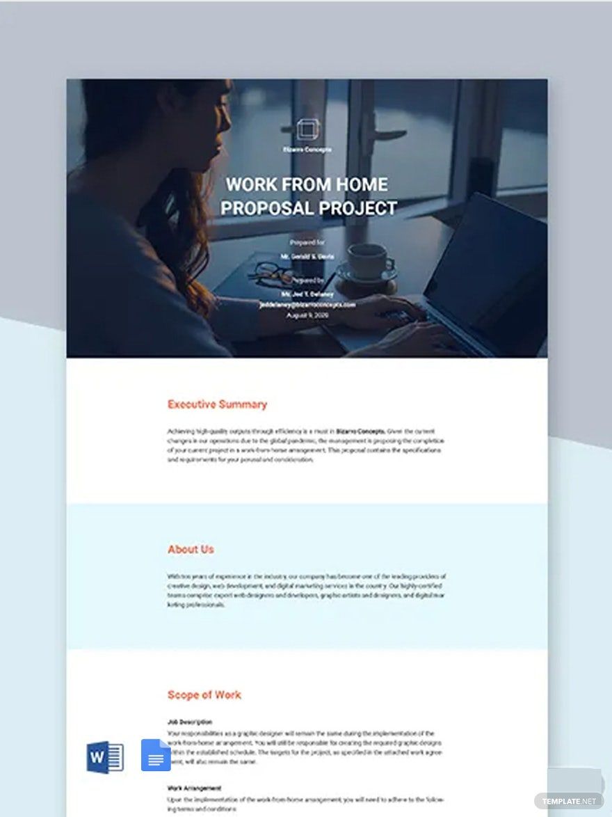 Work From Home Proposal Project Template