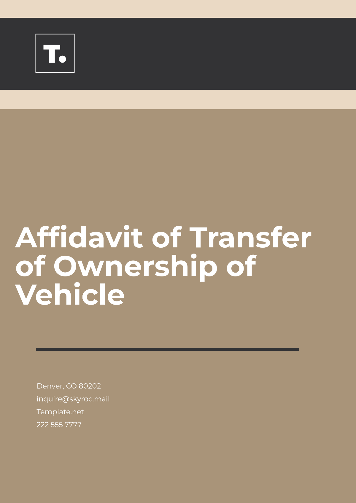 Free Affidavit of Transfer of Ownership of Vehicle Template