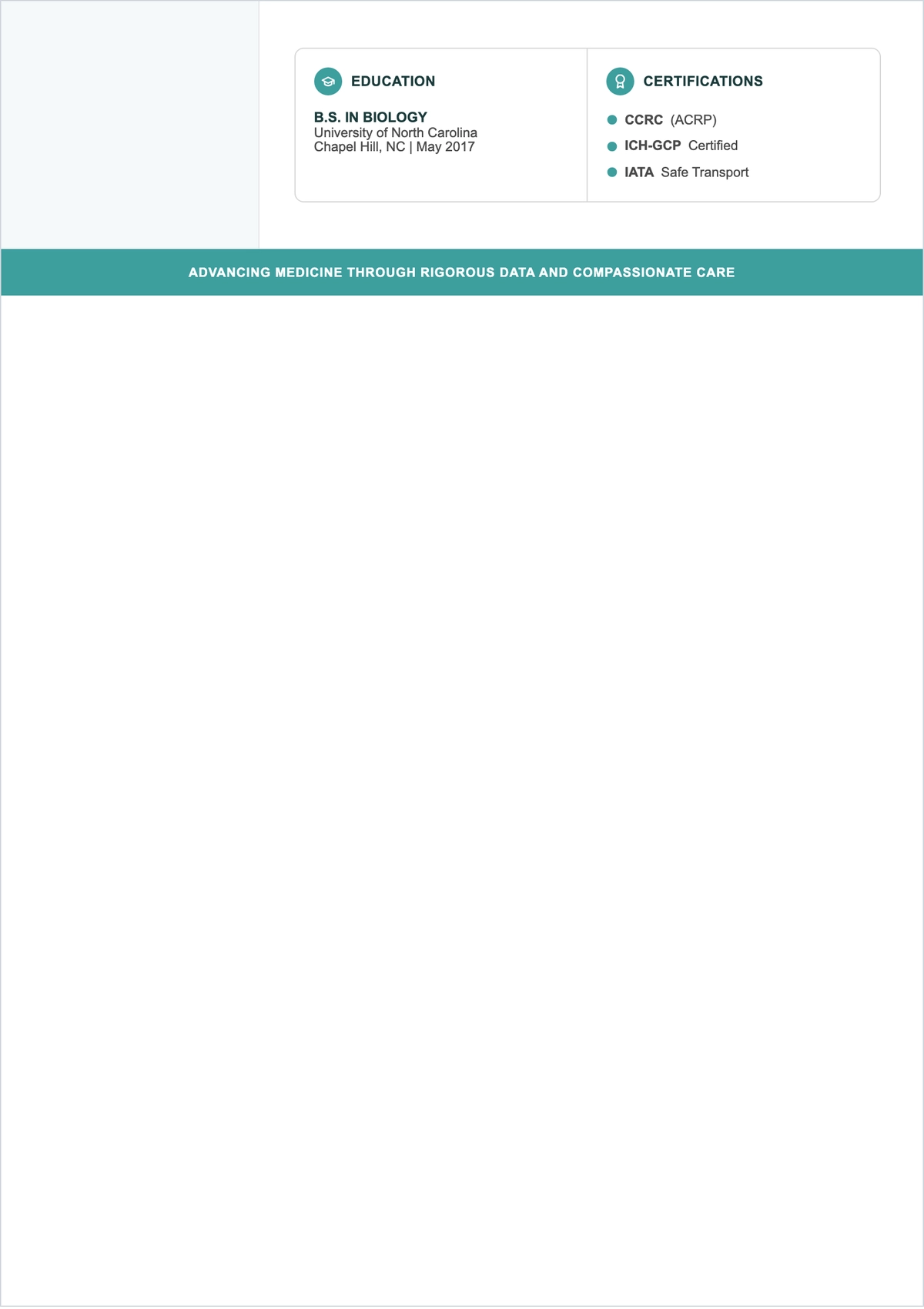 Free Clinical Research Coordinator ATS Resume Template