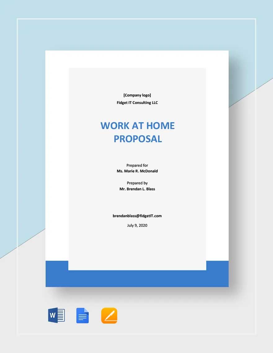 Work at Home Proposal Template