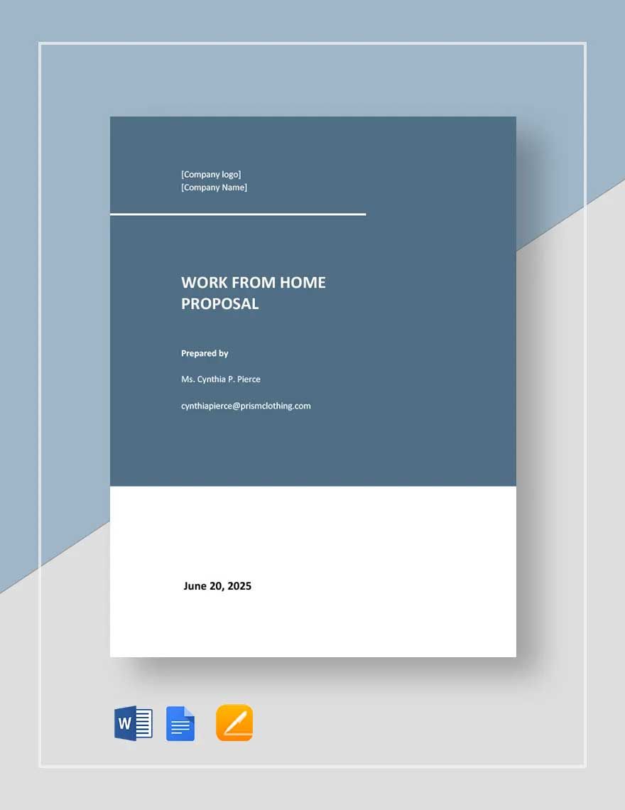 Work From Home Job Proposal Template