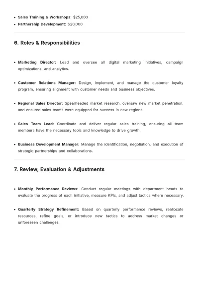 Free Sample Sales Growth Action Plan Template to Edit Online
