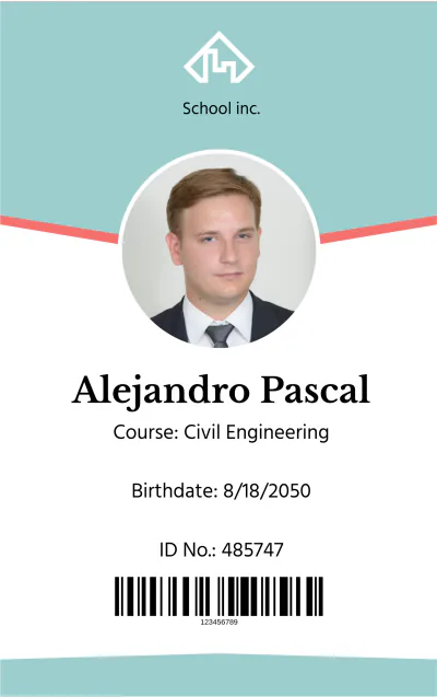 Free Modern Student ID Card Template to Edit Online