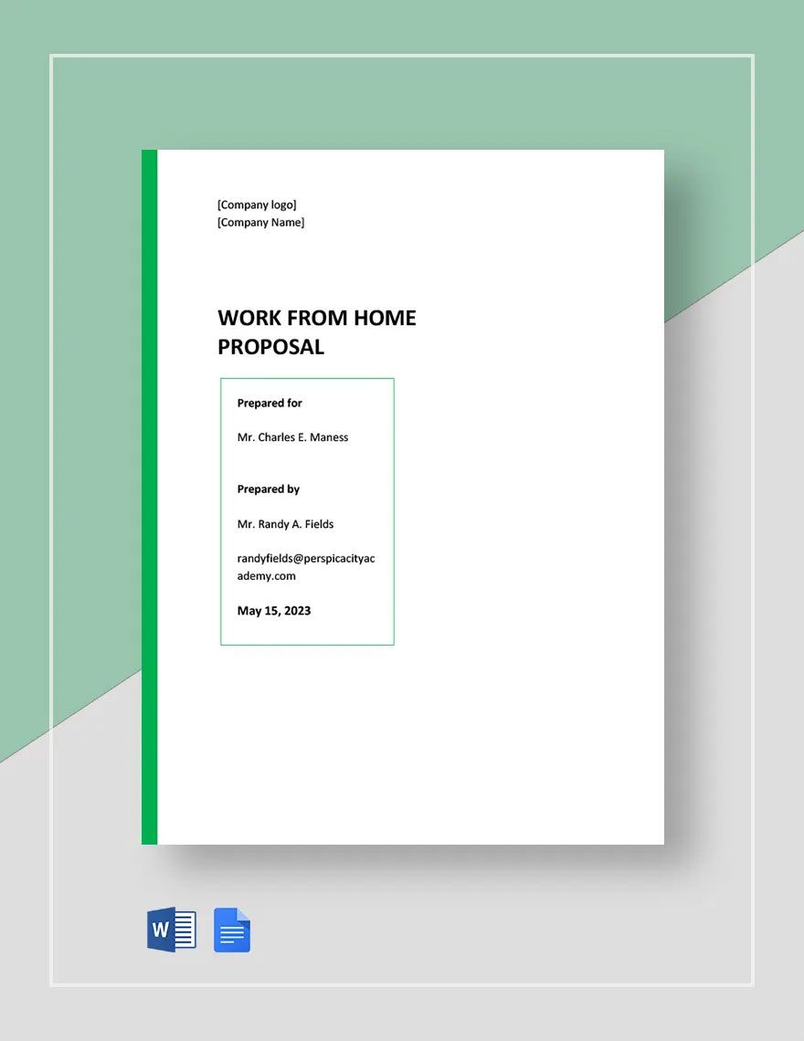 Employment Work From Home Proposal Template