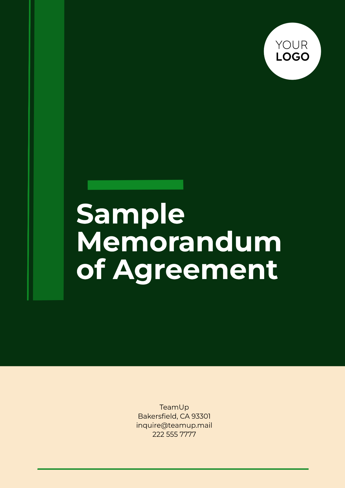 Free Sample Memorandum of Agreement Template