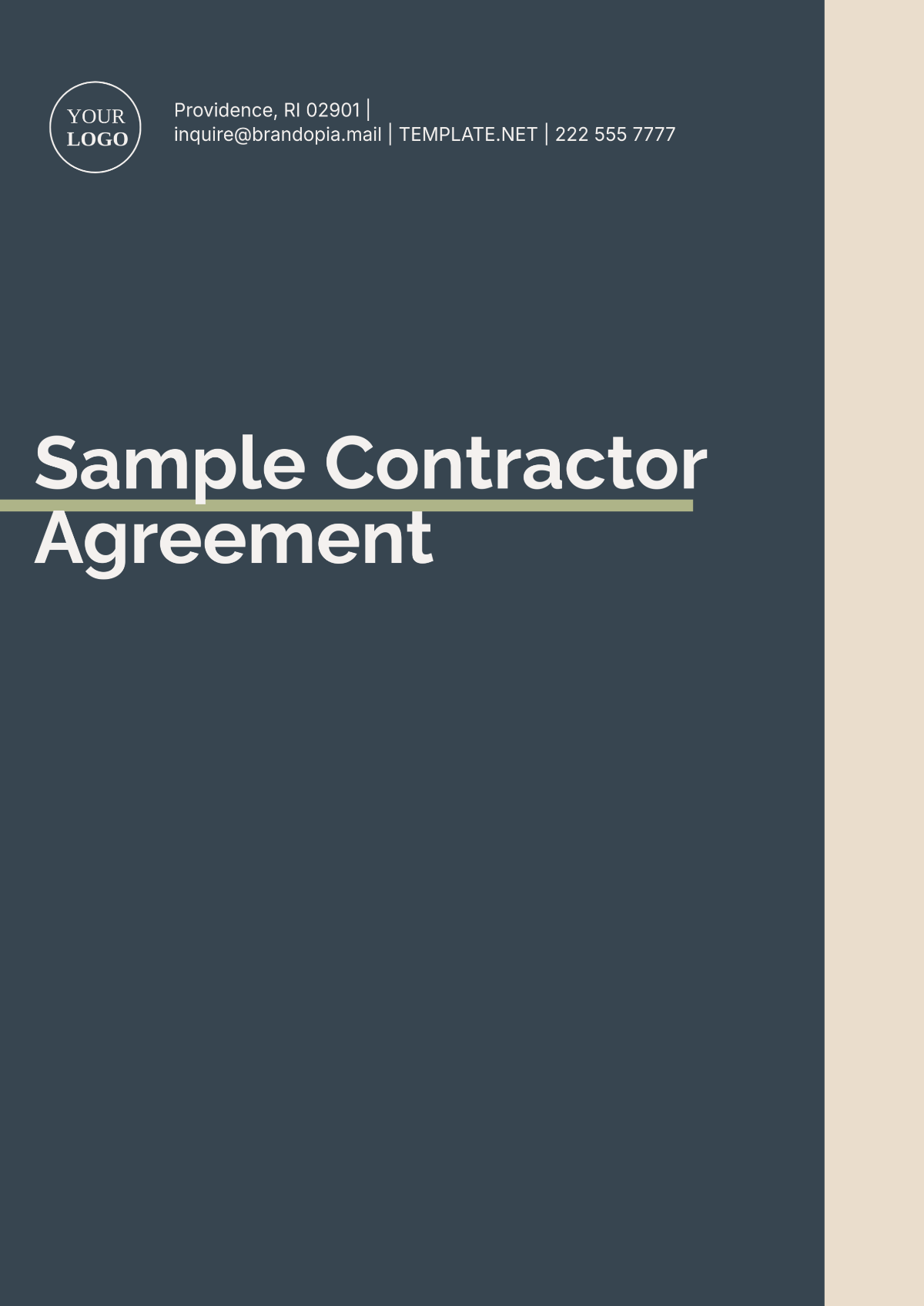 Free Sample Contractor Agreement Template