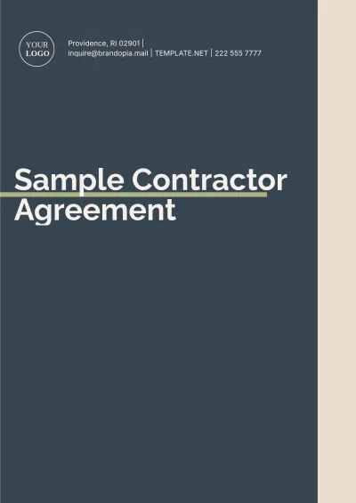 Free Sample Contractor Agreement Template to Edit Online