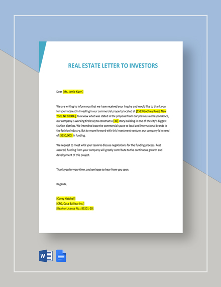 21+ FREE Real Estate Letter Templates [Edit & Download] | Template.net