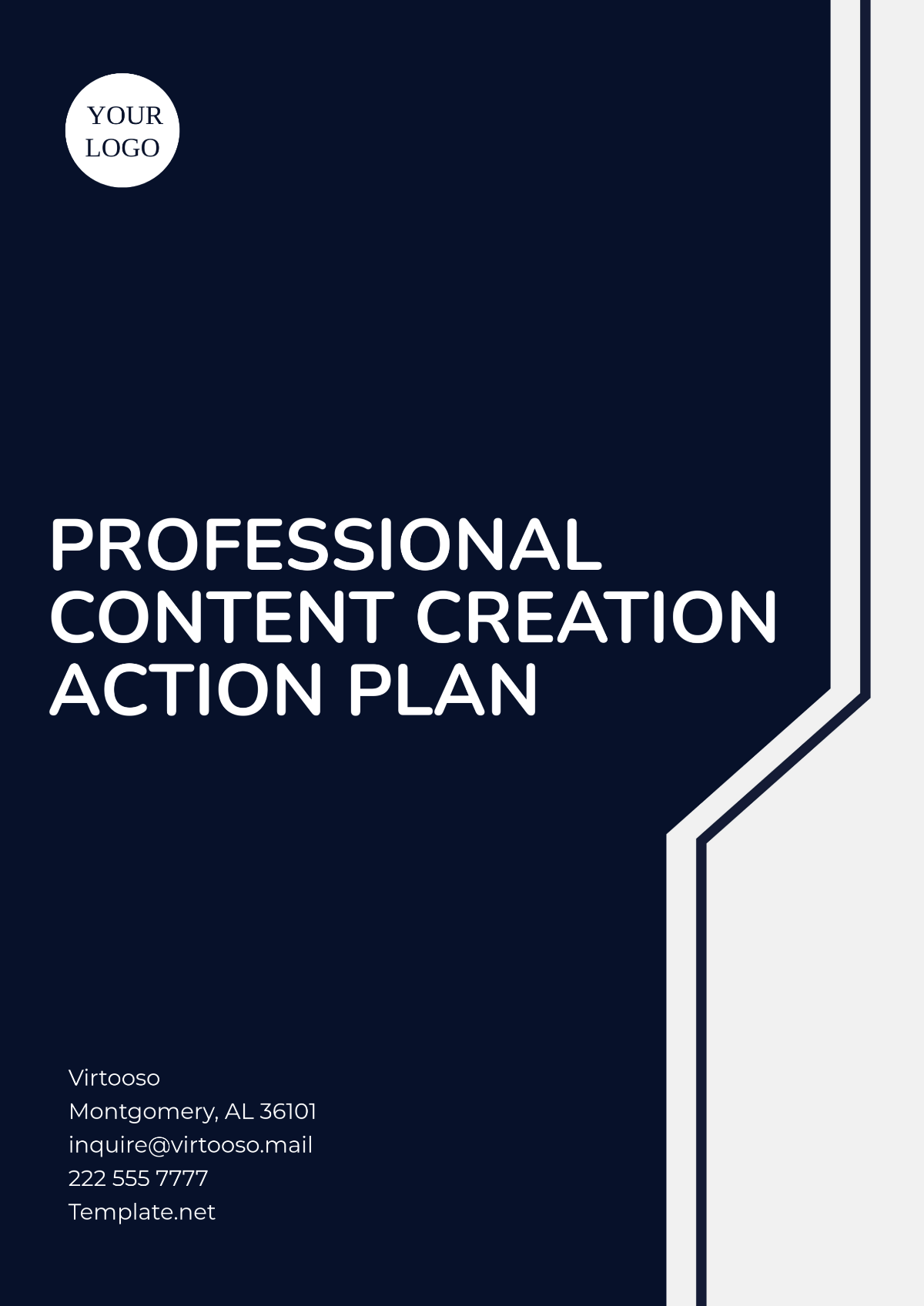 Free Professional Content Creation Action Plan Template