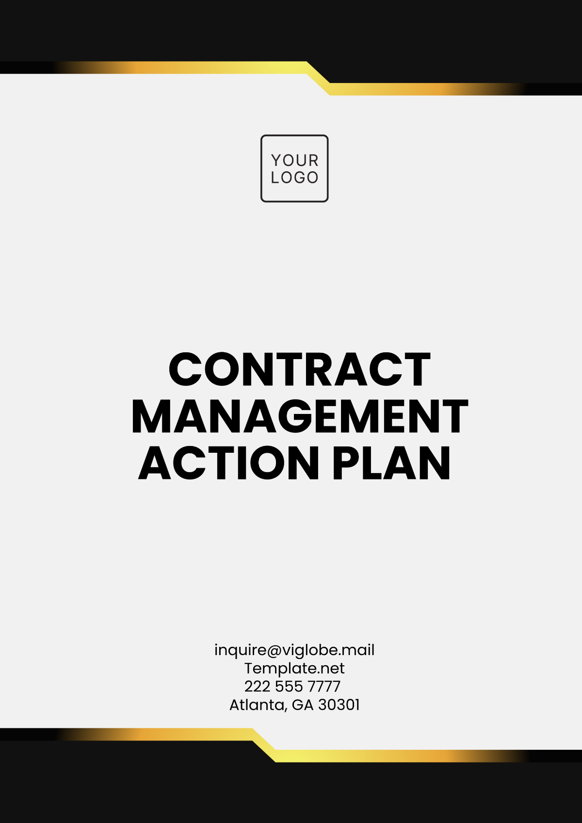 Free Contract Management Action Plan Template