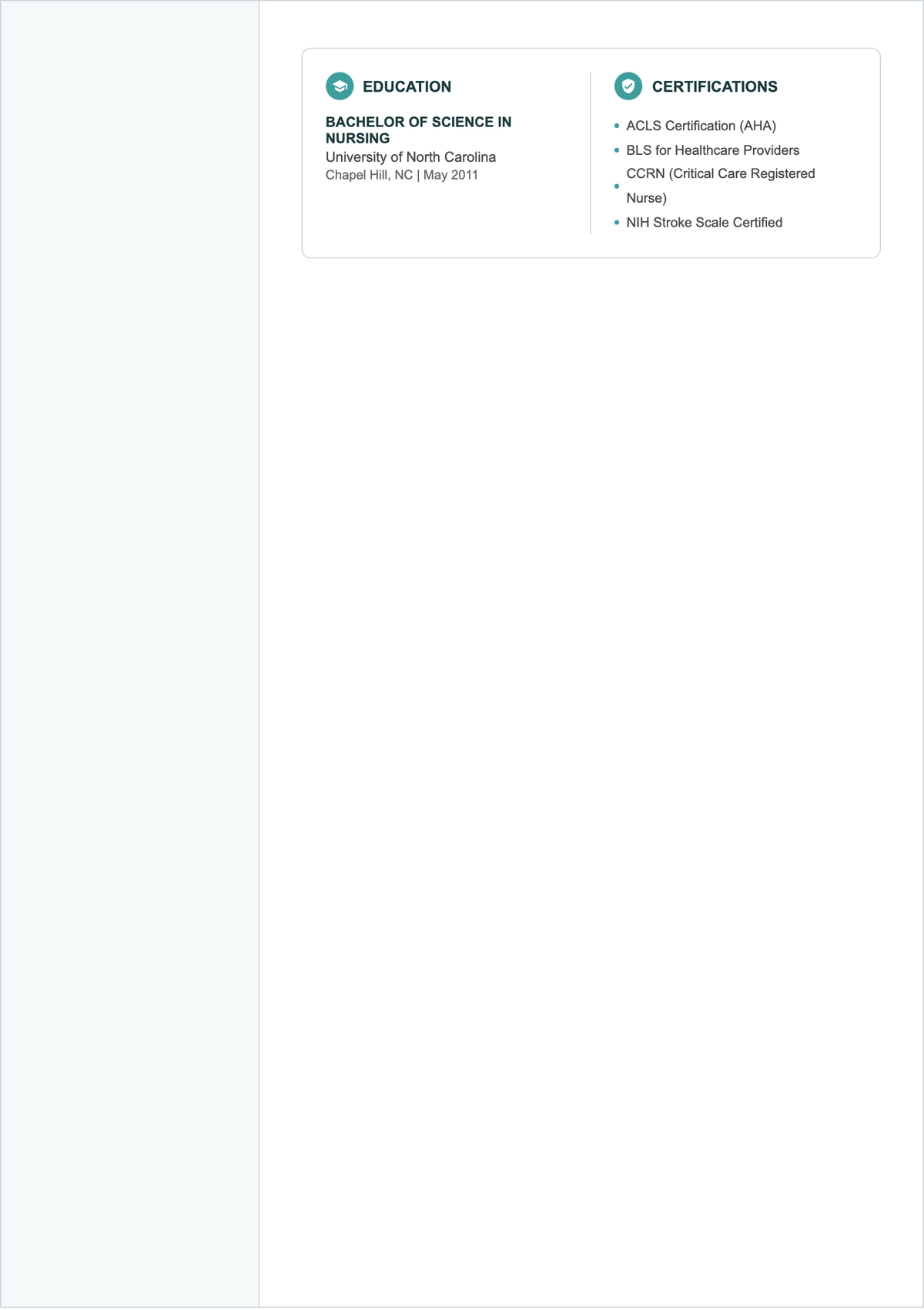 Free Senior Nursing ATS Resume Template, AI Resume Builder