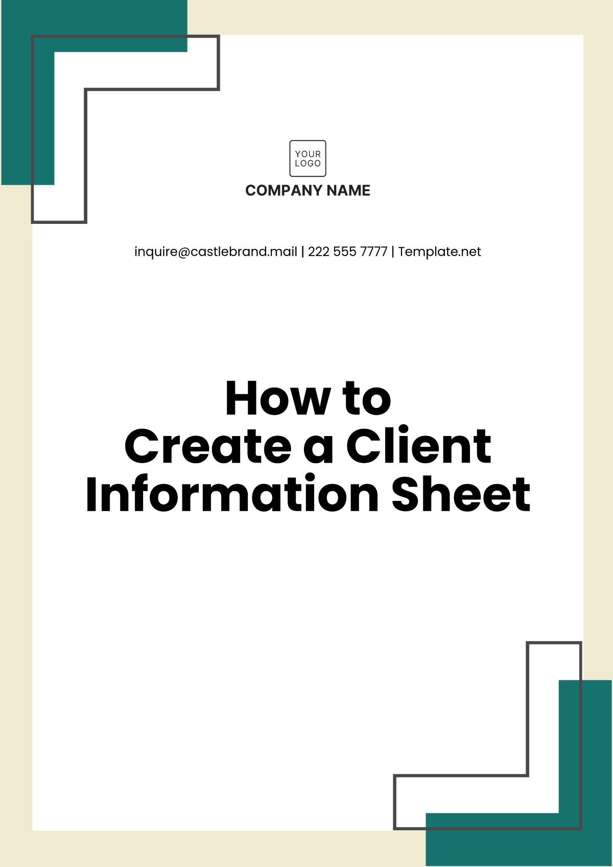 Free How to Create a Client Information Sheet Template