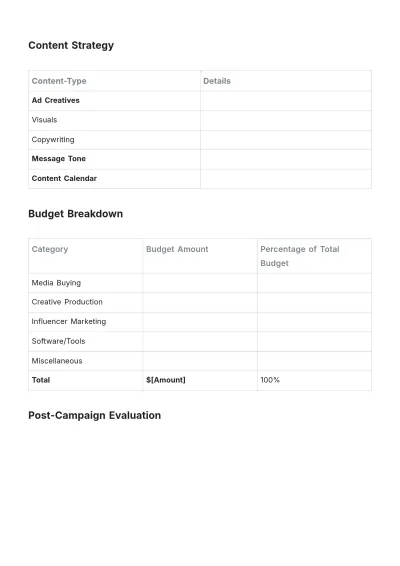 Free Advertising Campaign Action Plan Template to Edit Online