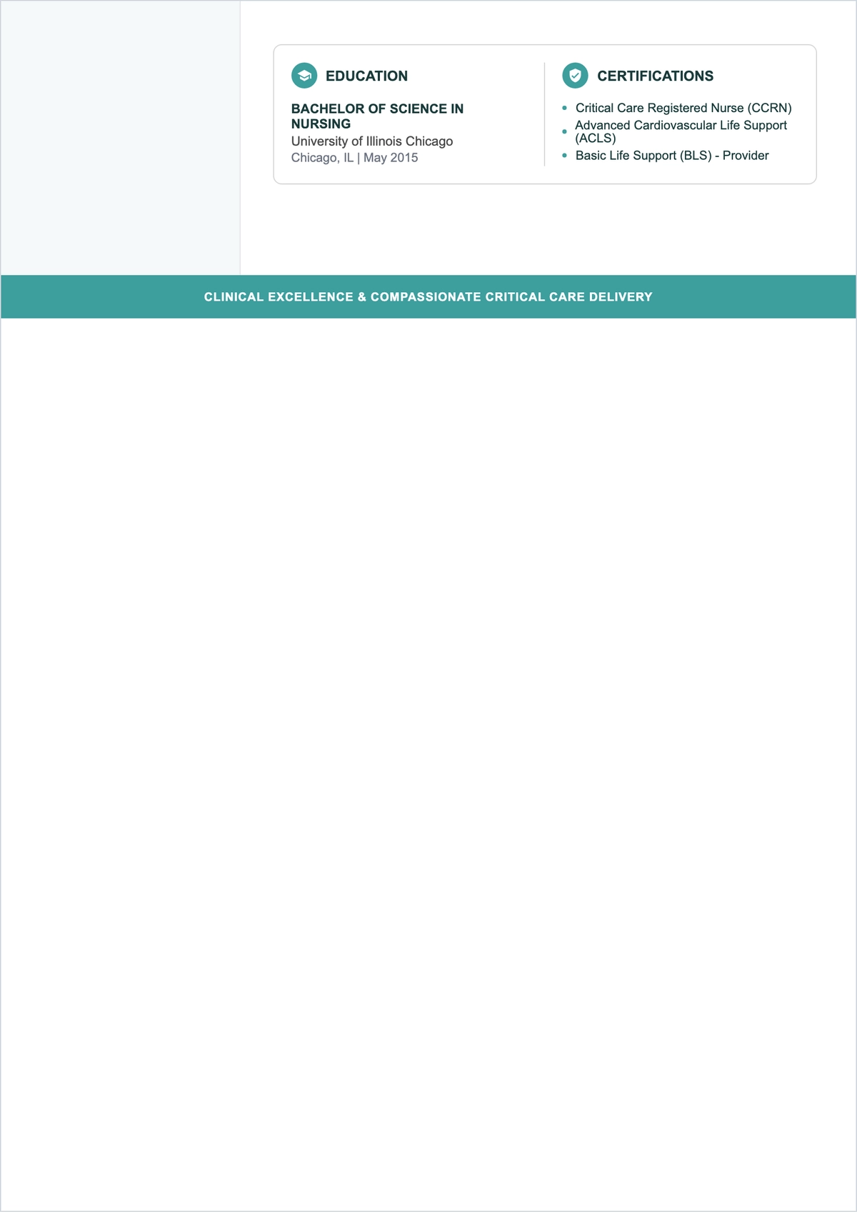 Free ICU Nurse ATS Resume Template, AI Resume Builder
