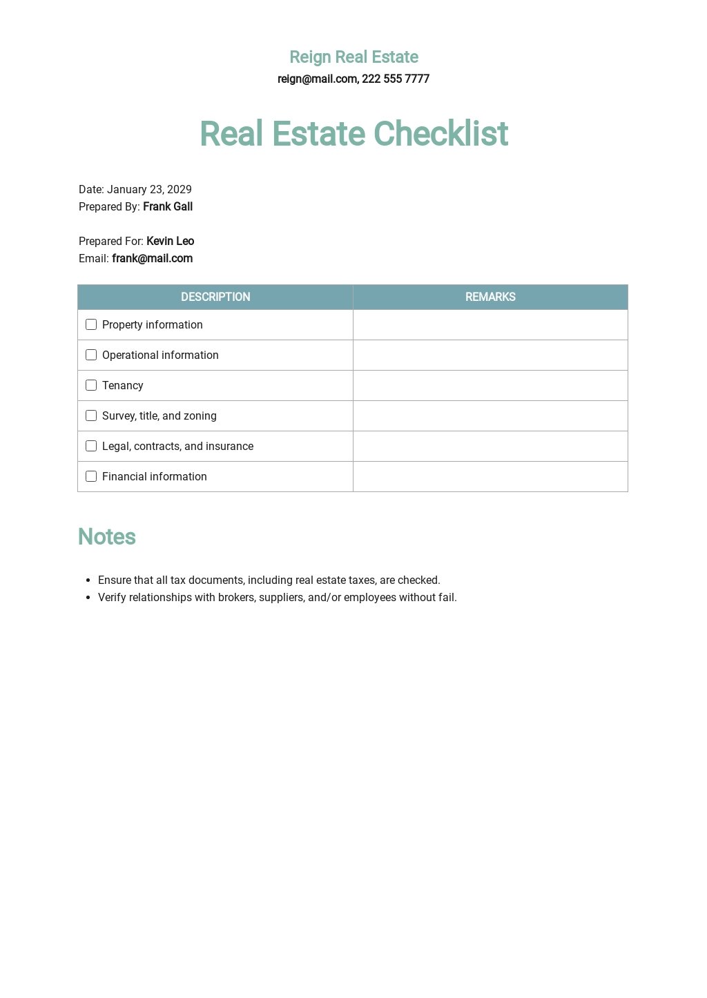 Free Commercial Real Estate Checklist Template.jpe