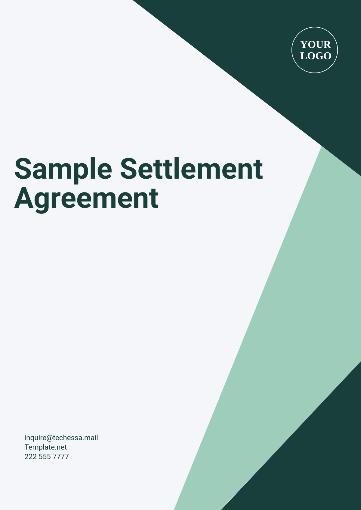 Free Sample Settlement Agreement Template