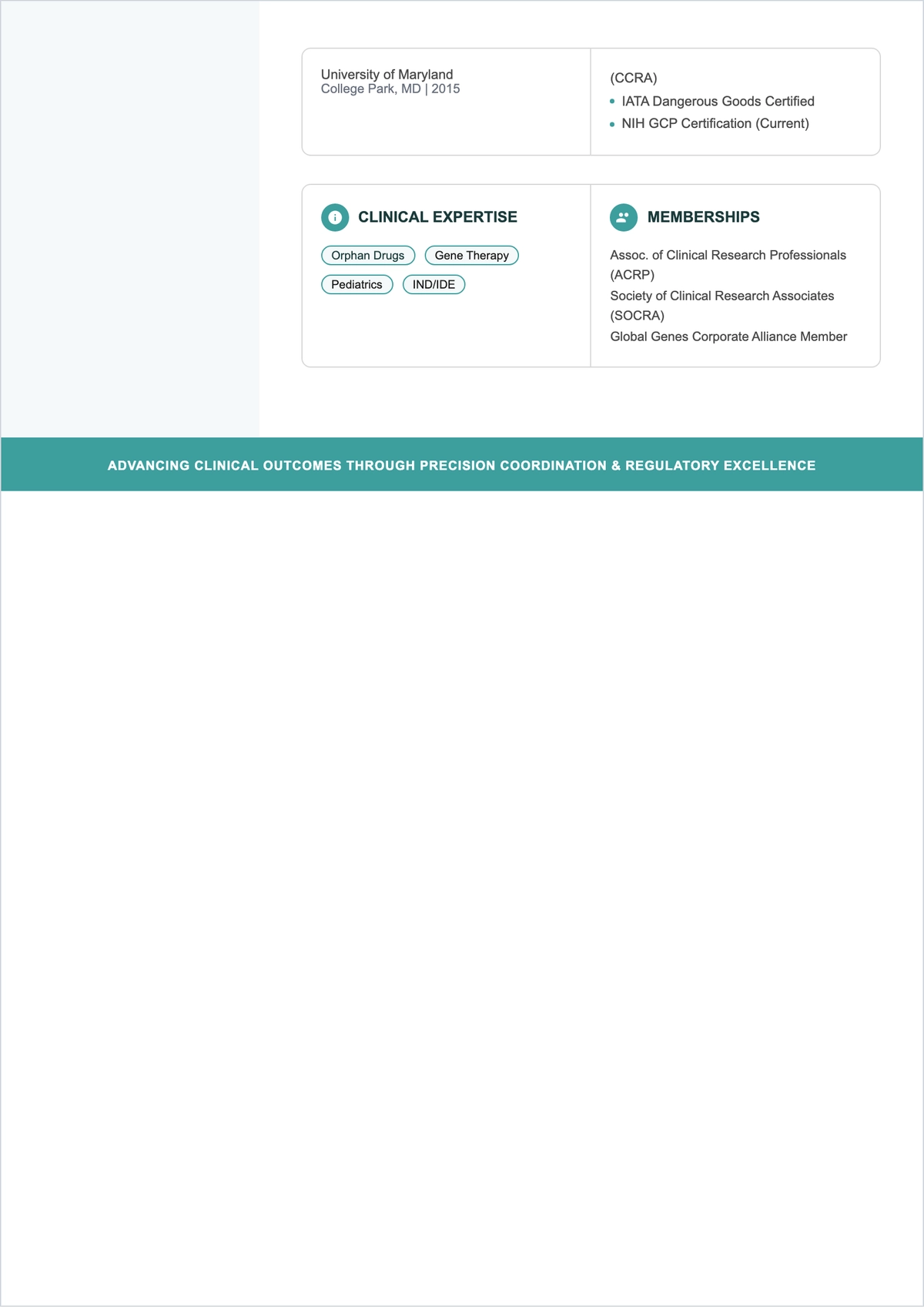 Free Rare Disease Clinical Research Coordinator ATS Resume Template