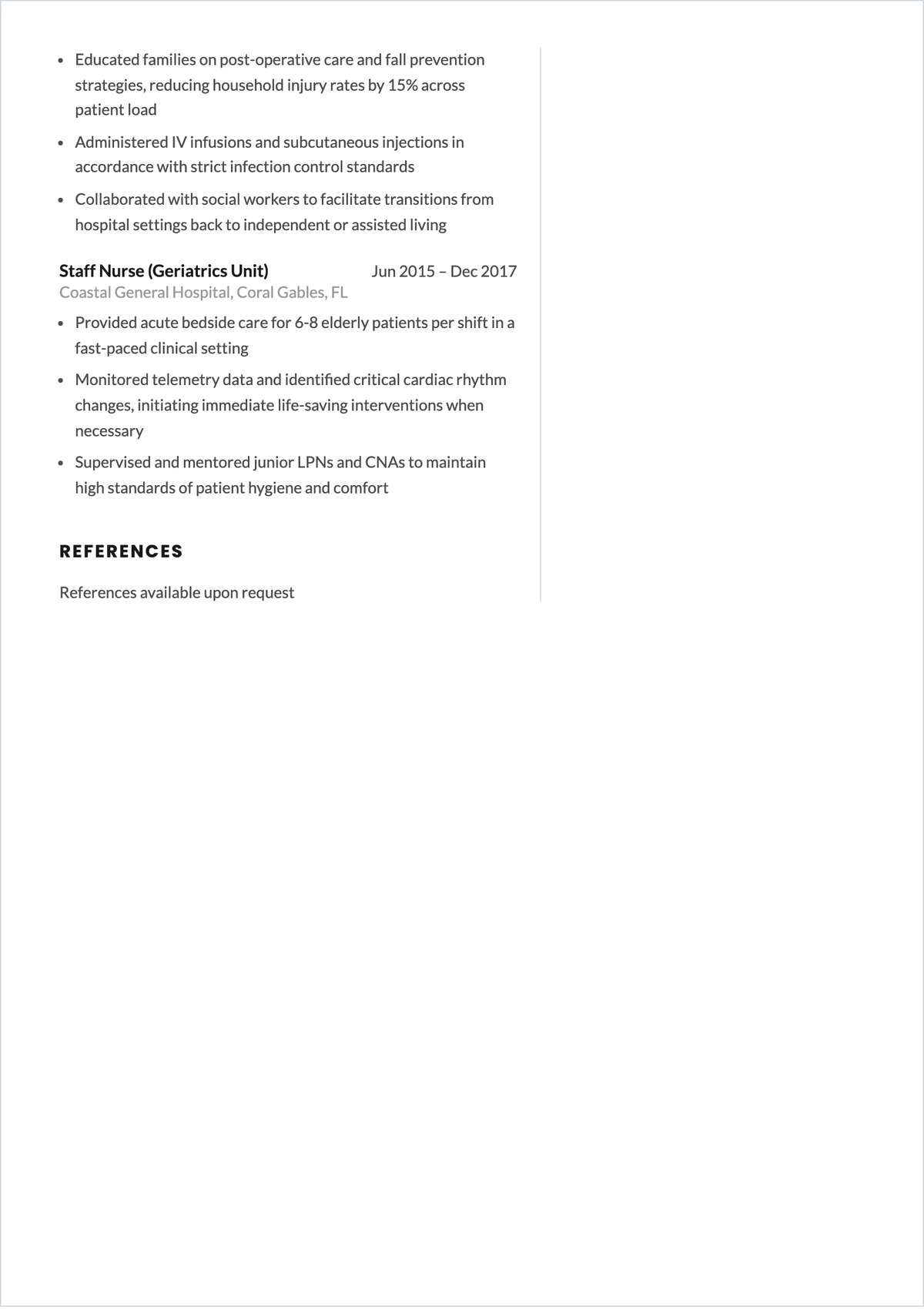 Free Professional Private Duty Nurse ATS Resume Template