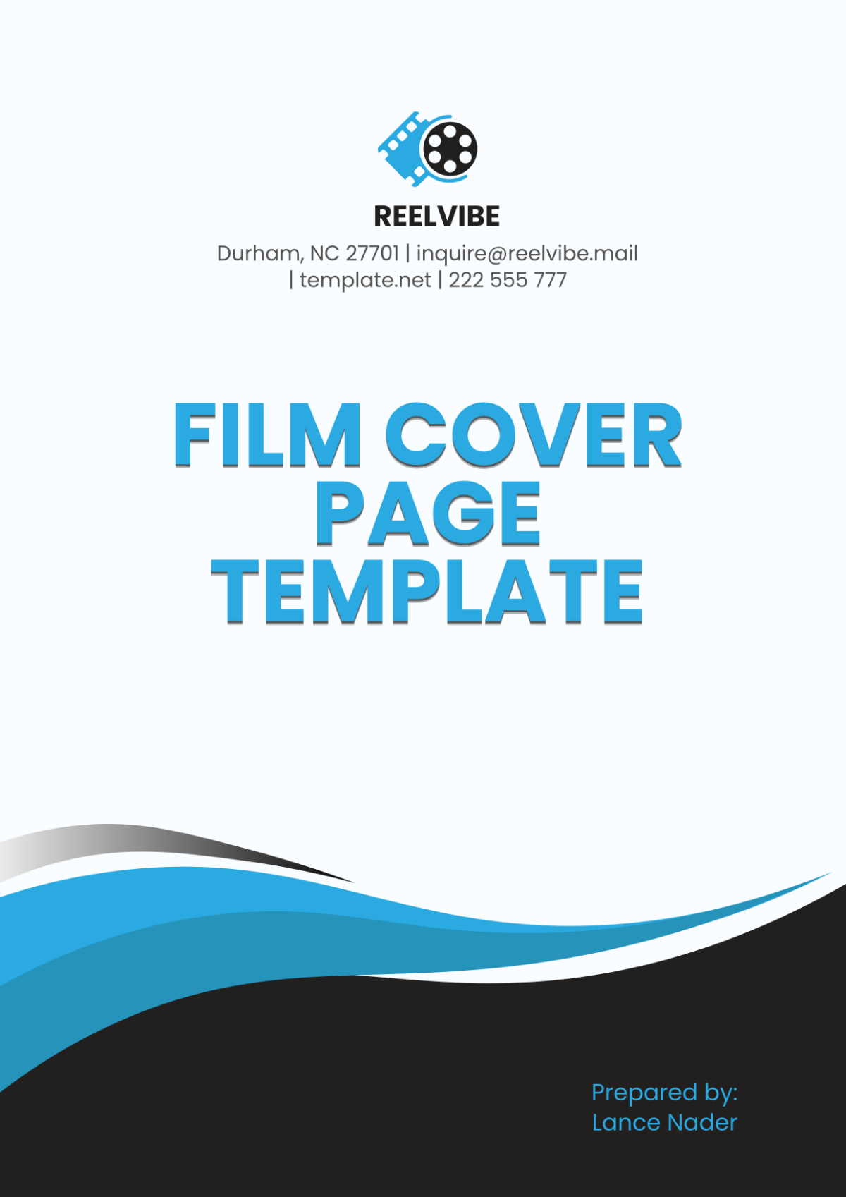 Free Film Cover Page Template