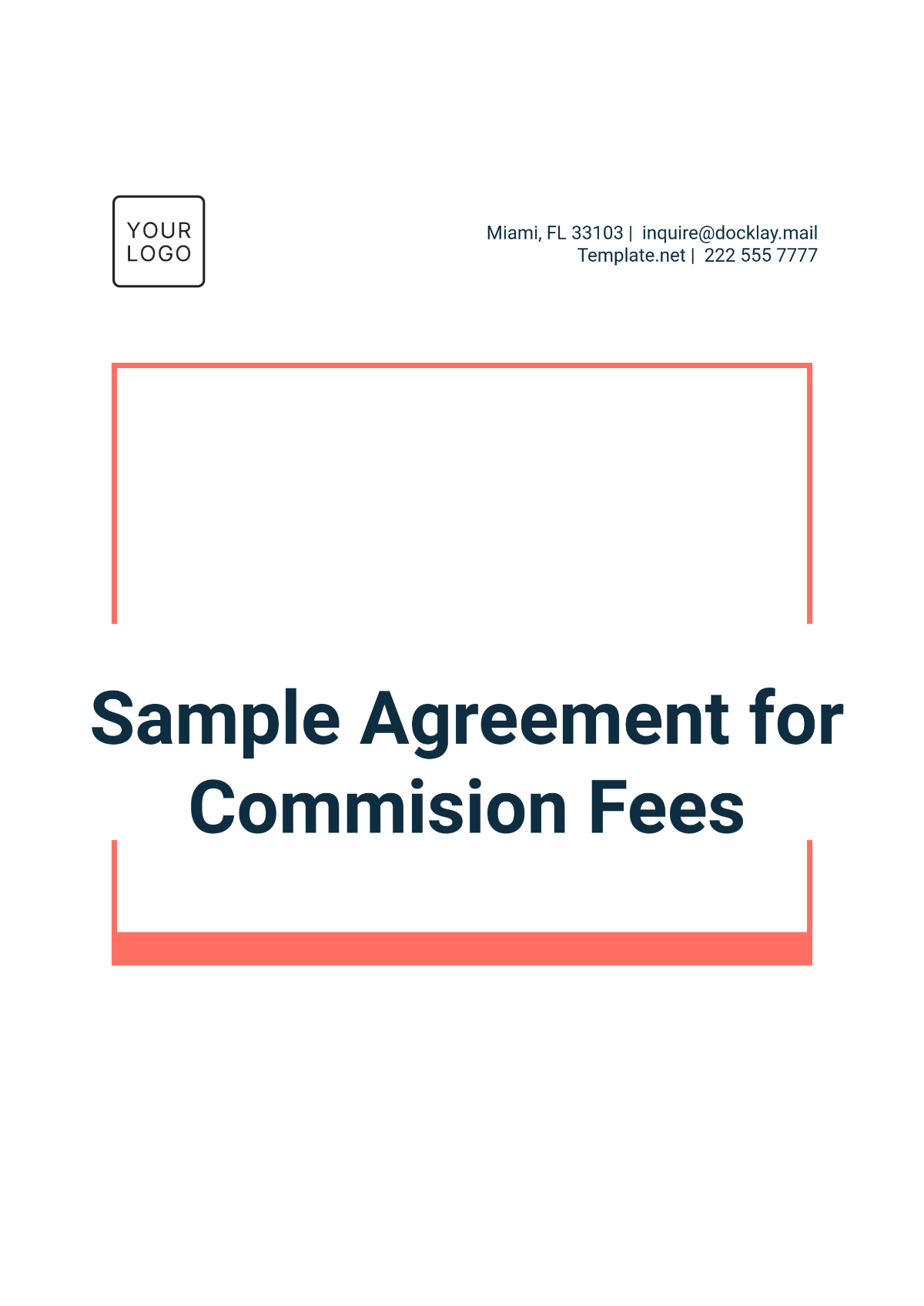 Free Sample Agreement for Commission Fees Template