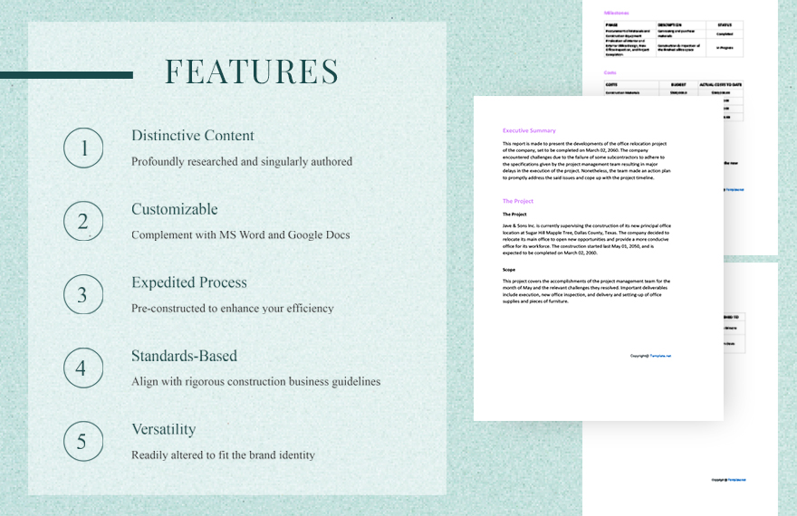 Company Monthly Report Template