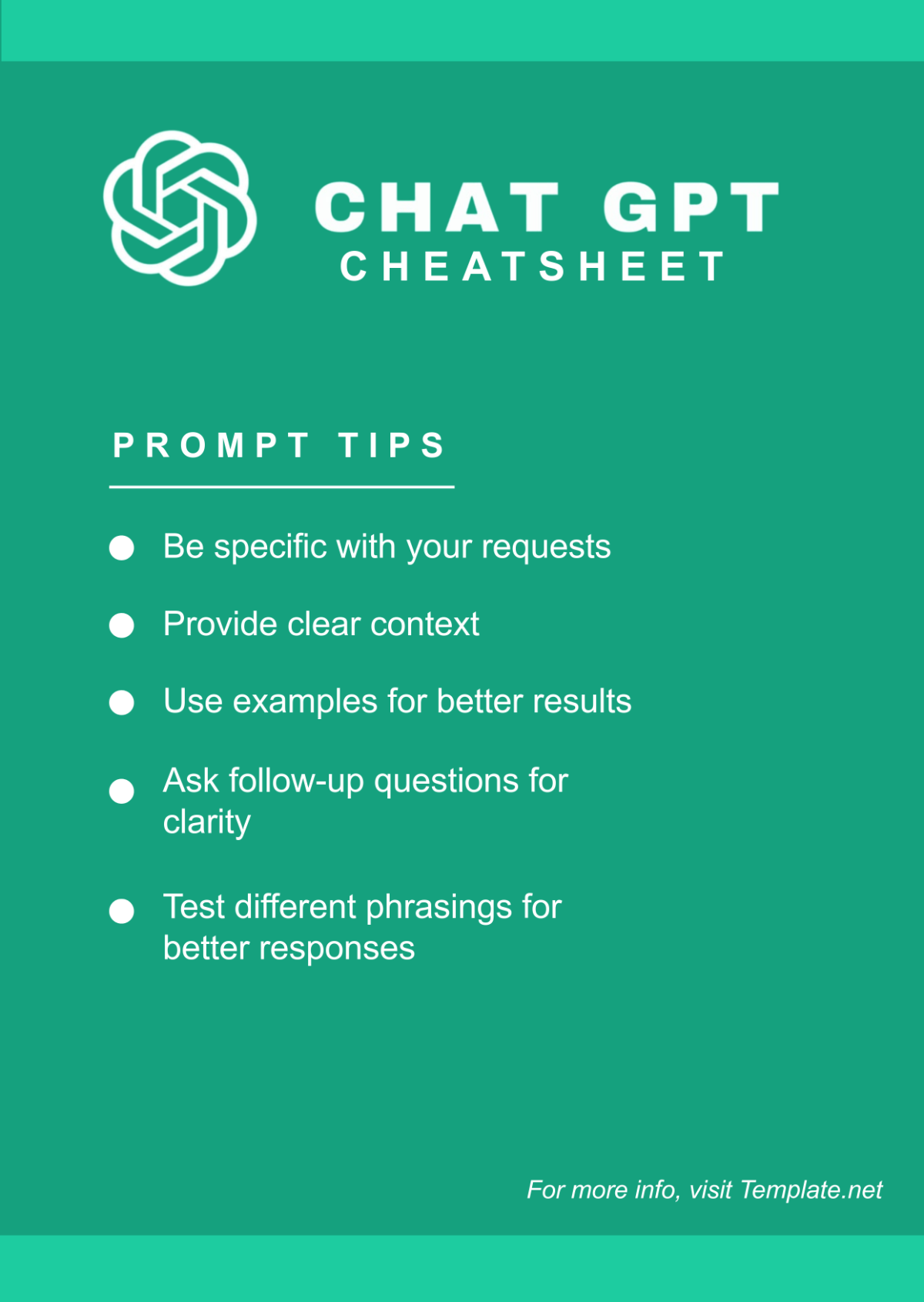 Free ChatGPT Cheatsheet Template