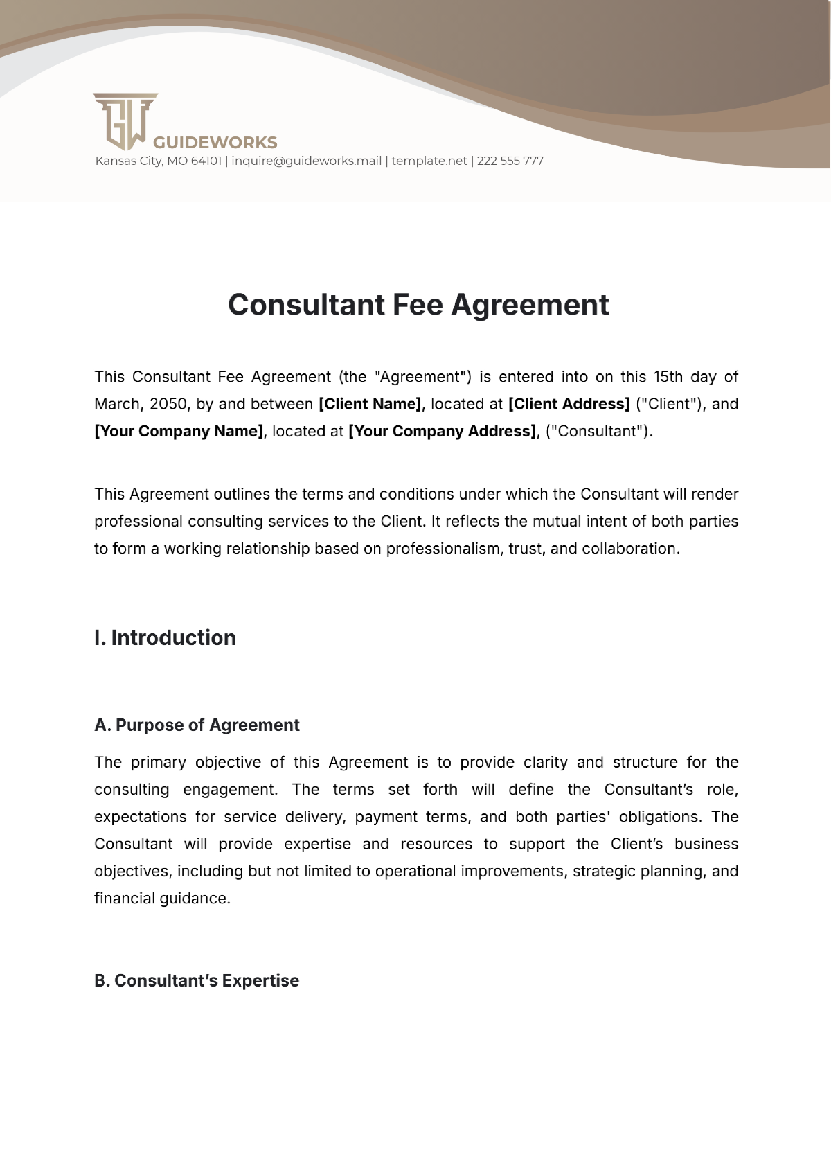 Free Consultant Fee Agreement Template