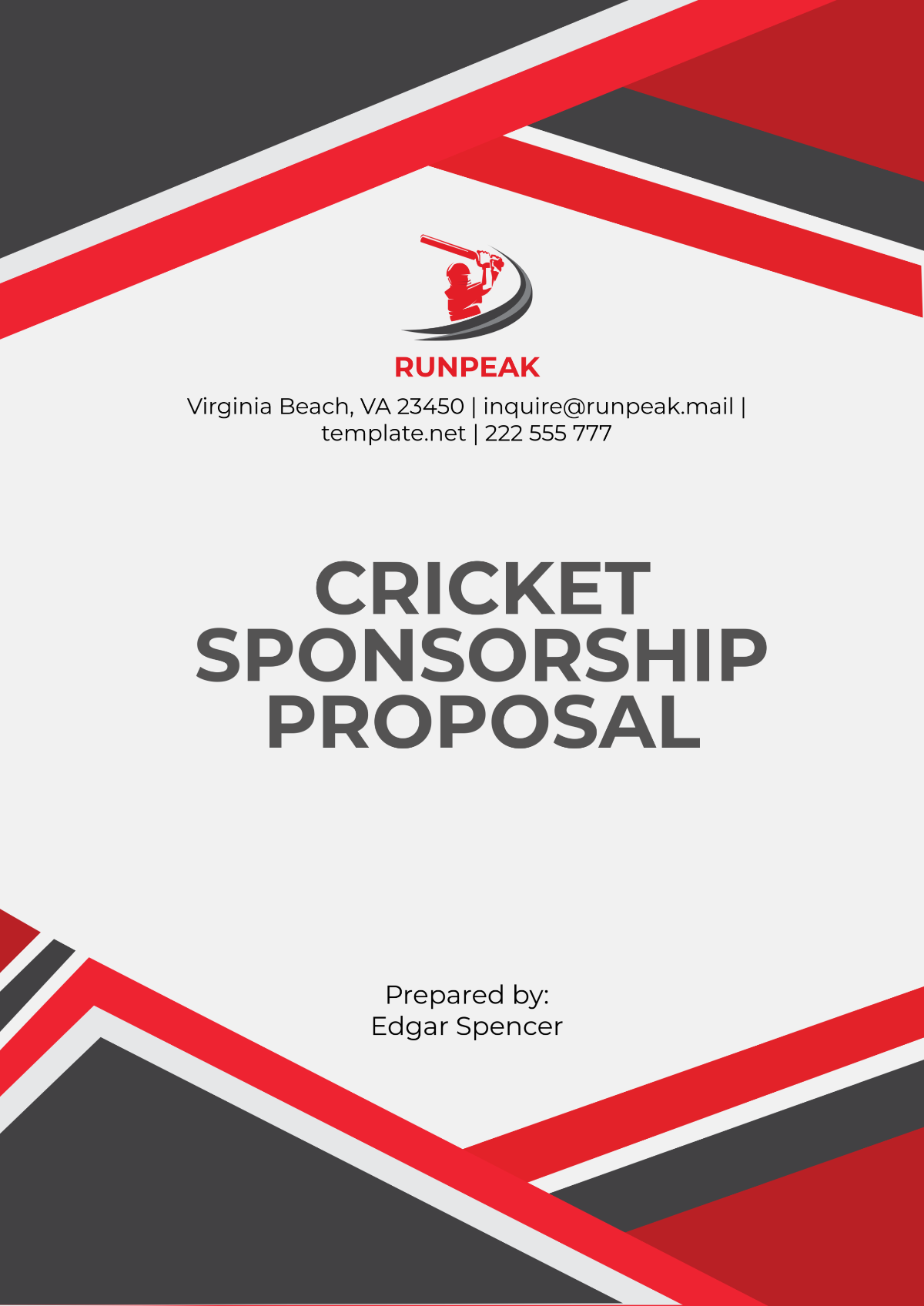 Free Cricket Sponsorship Proposal Template