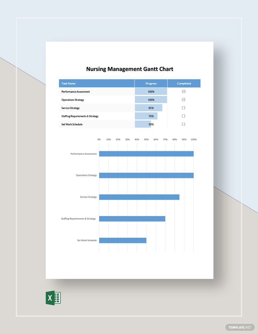 Nursing Management Gantt Chart Template