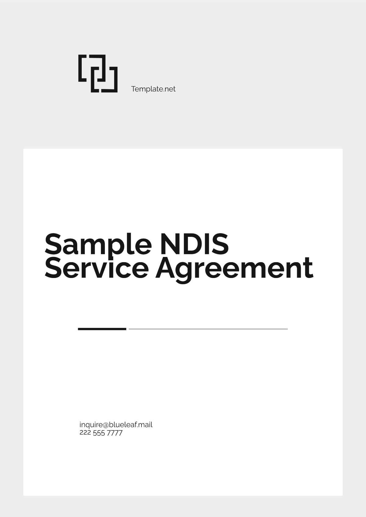 Free Sample NDIS Service Agreement Template