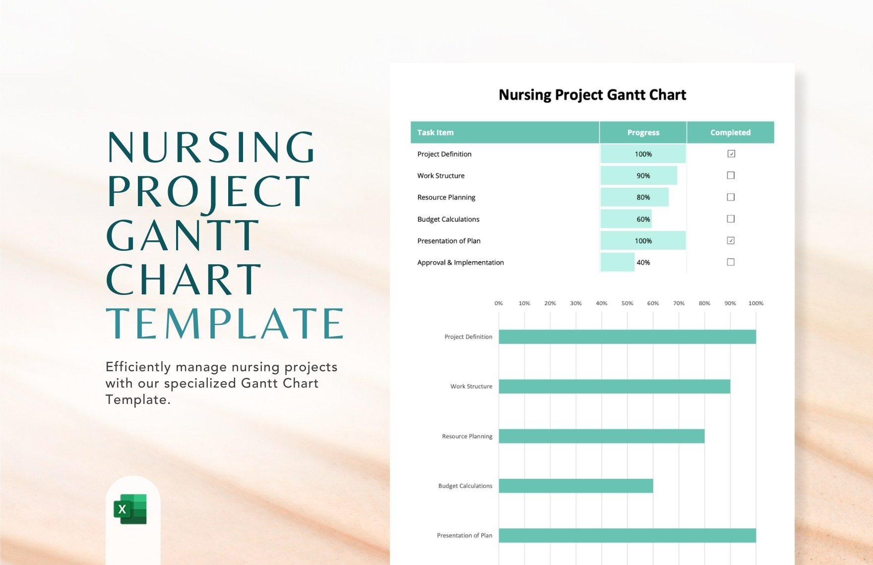 Nursing Project Gantt Chart Template in Excel