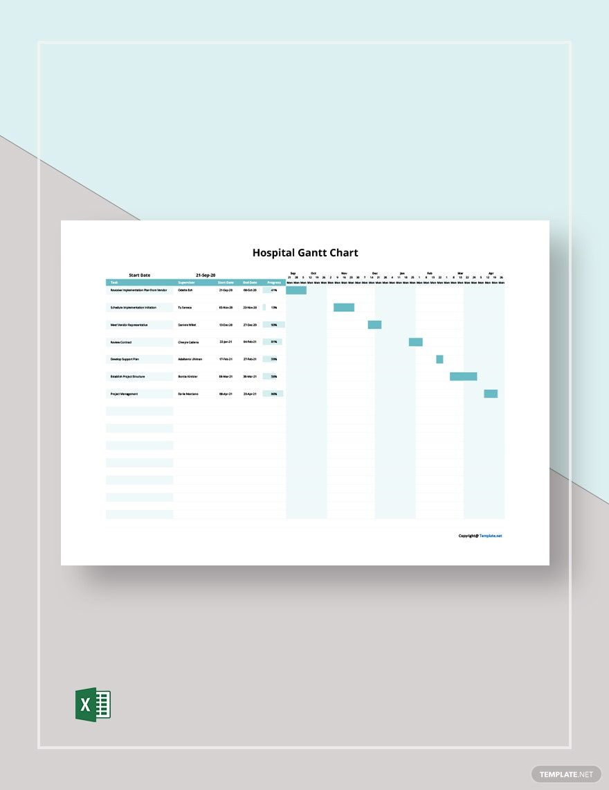 FREE Hospital Gantt Chart Template Download In Excel Google Sheets Template Net