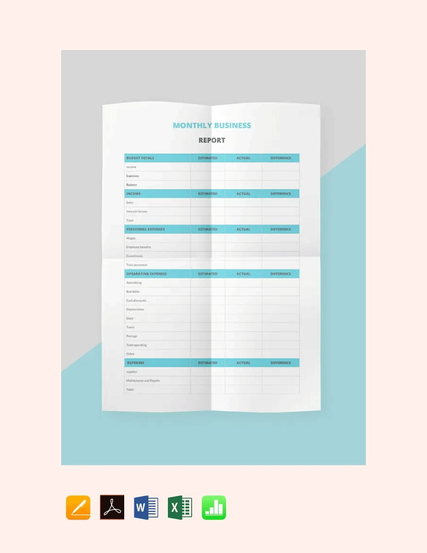Monthly Business Management Report Template