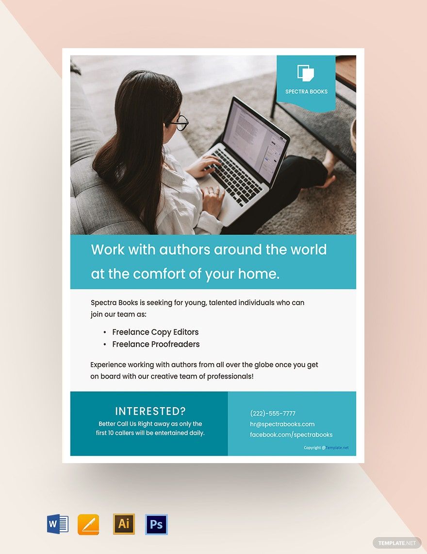 Work From Home Flyer Template in Word, Illustrator, PSD, Apple Pages